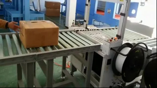 Полностью автоматическая мощная роликовая конвейерная машина для обвязки картонных коробок